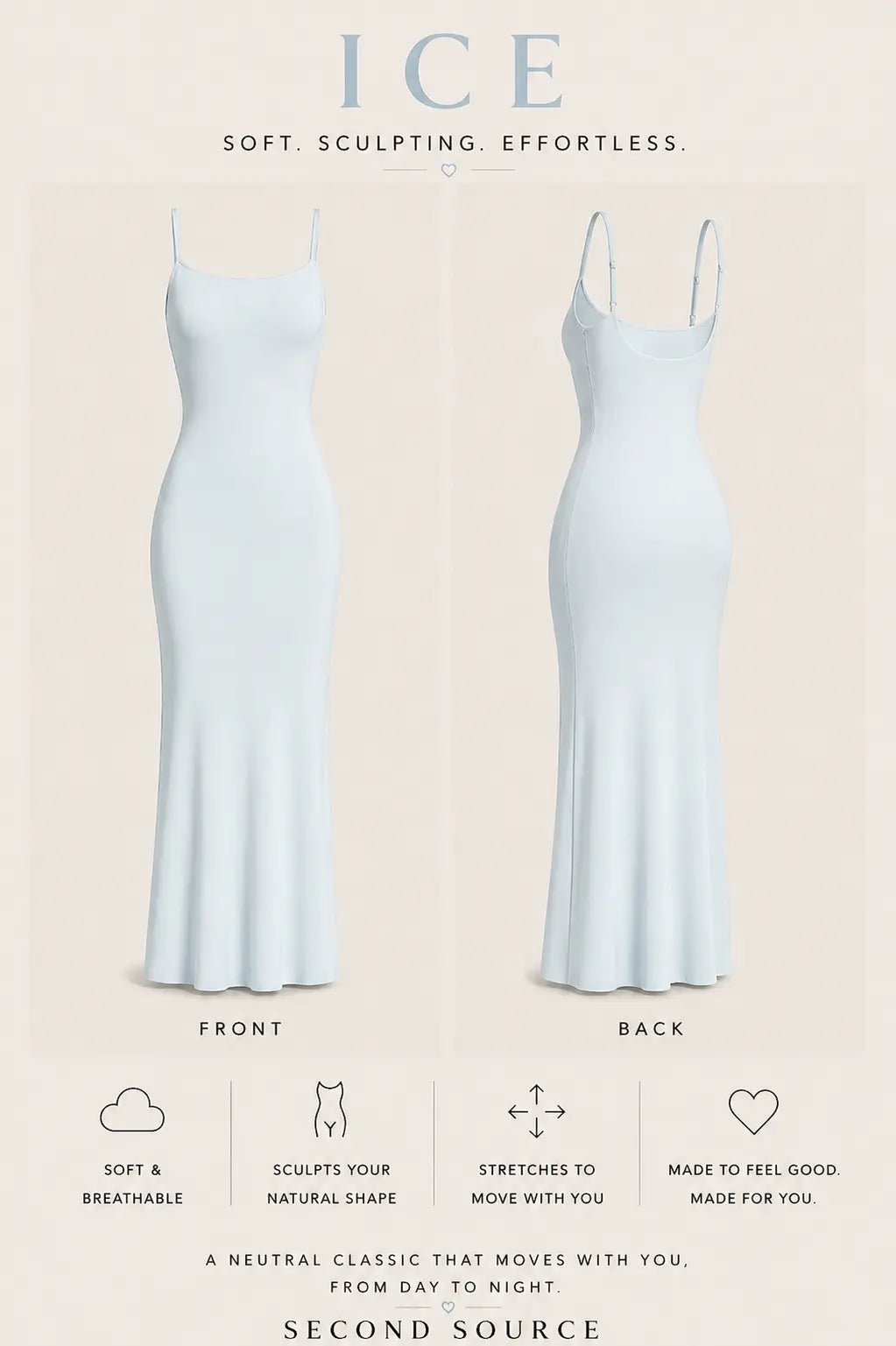 SKIMS RIBBED Soft Lounge Slip Dress SECOND SOURCE