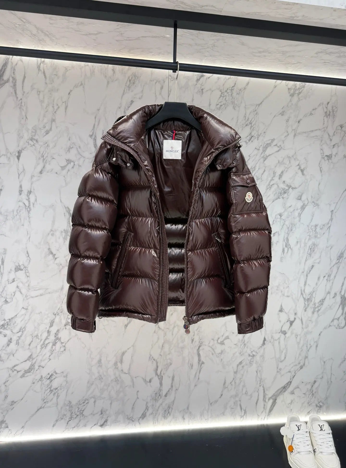 Moncler Maya Silver and Maroon - SECOND SOURCE