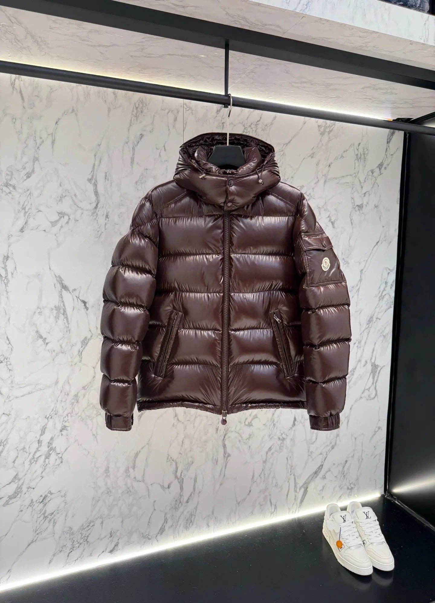 Moncler Maya Silver and Maroon - SECOND SOURCE