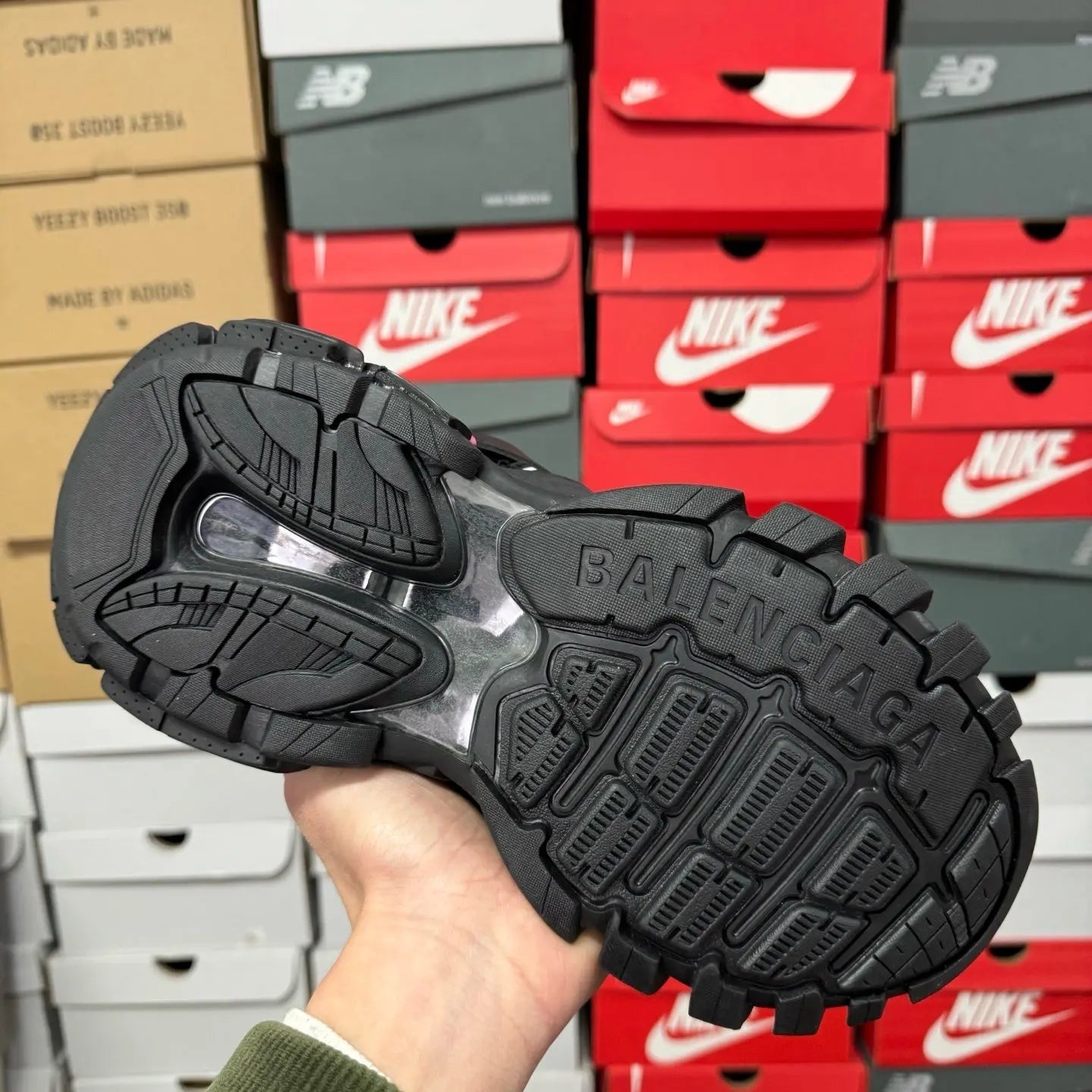 Blenciaga Tracks LED Black (White Laces) - SECOND SOURCE