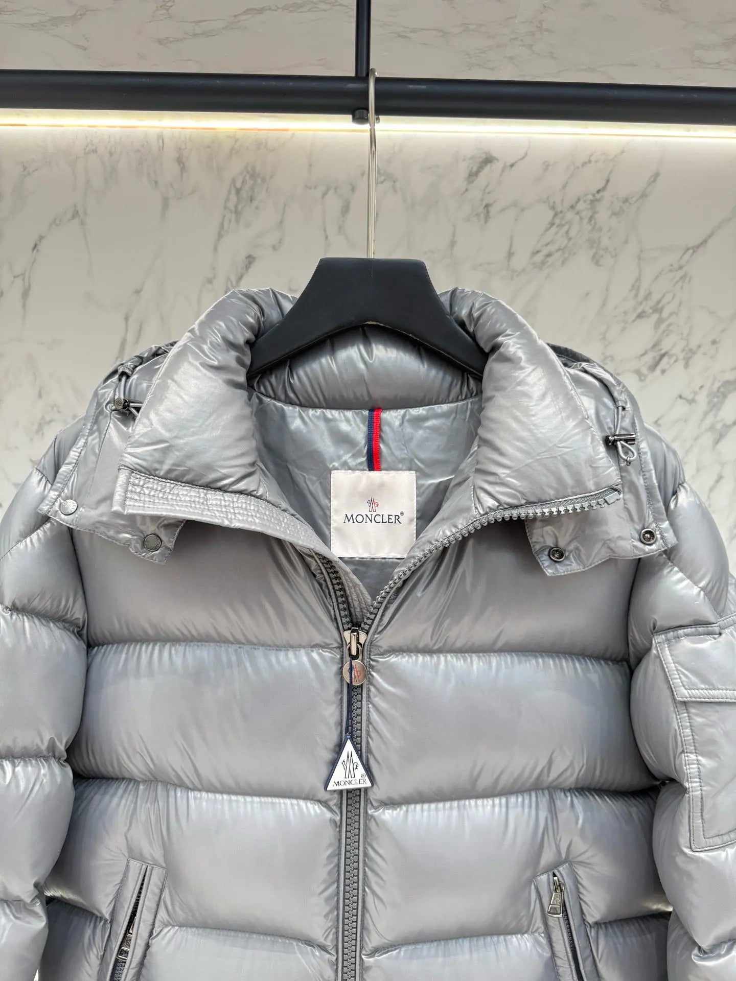 Moncler Maya Silver and Maroon - SECOND SOURCE