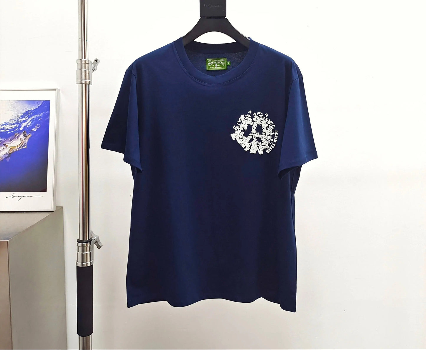 Denim Tears Wreath T-Shirt Navy SECOND SOURCE