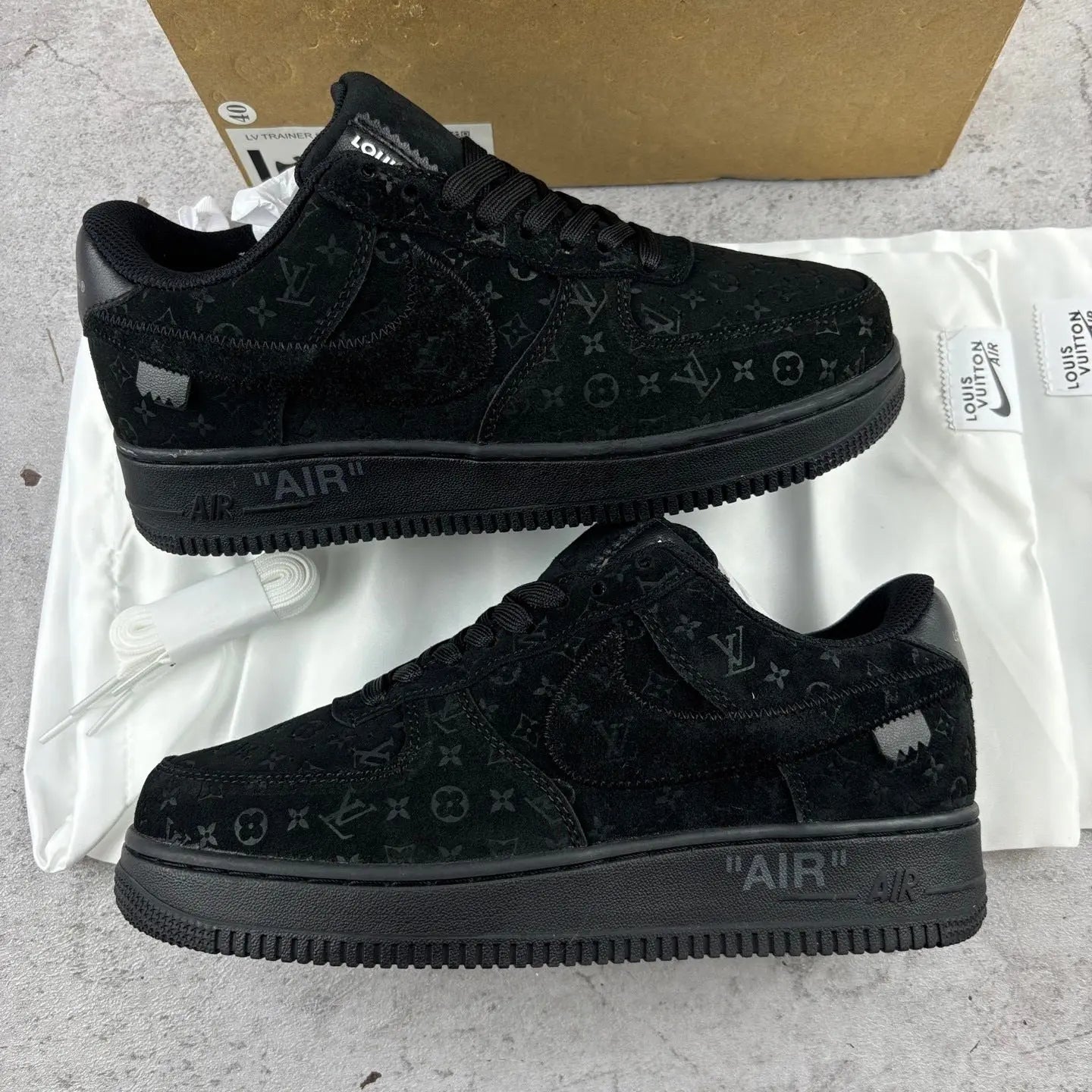 NIKE X LOUIS VUITTON Black Air Force 1 - SECOND SOURCE