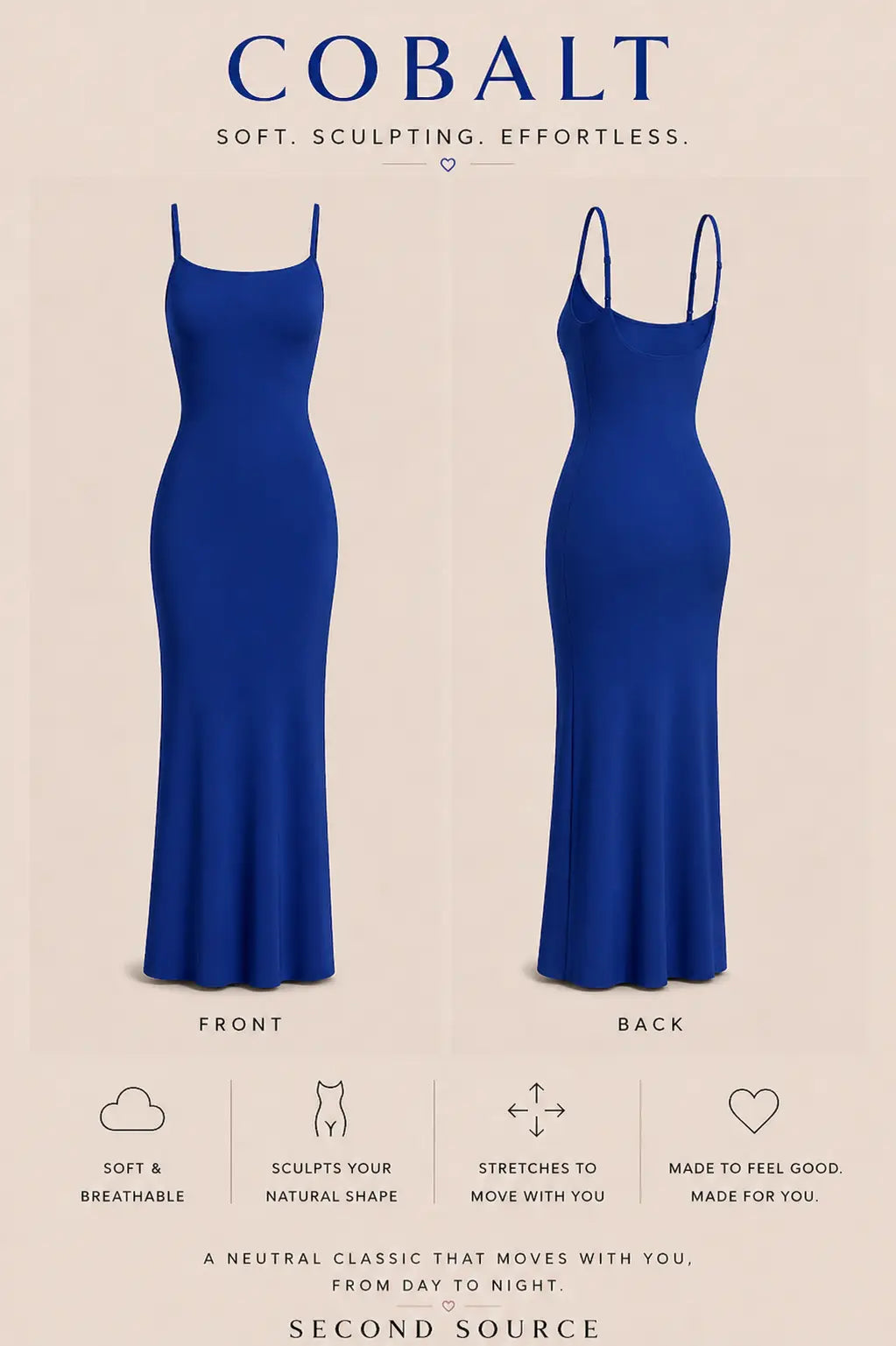 SKIMS RIBBED Soft Lounge Slip Dress SECOND SOURCE