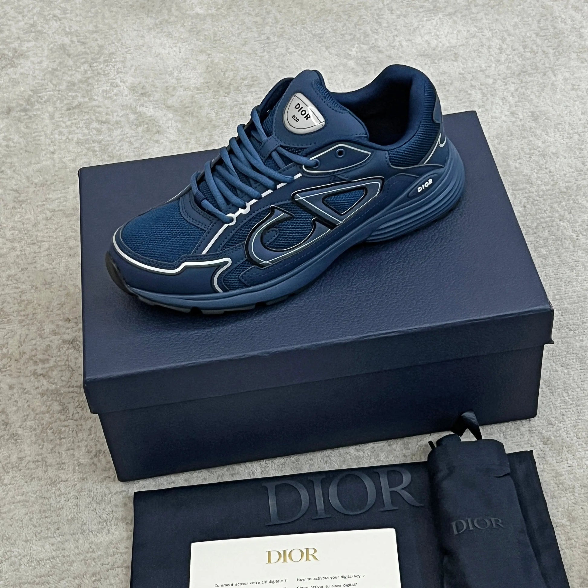 Dior B30 Countdown Sneaker in Navy SECOND SOURCE