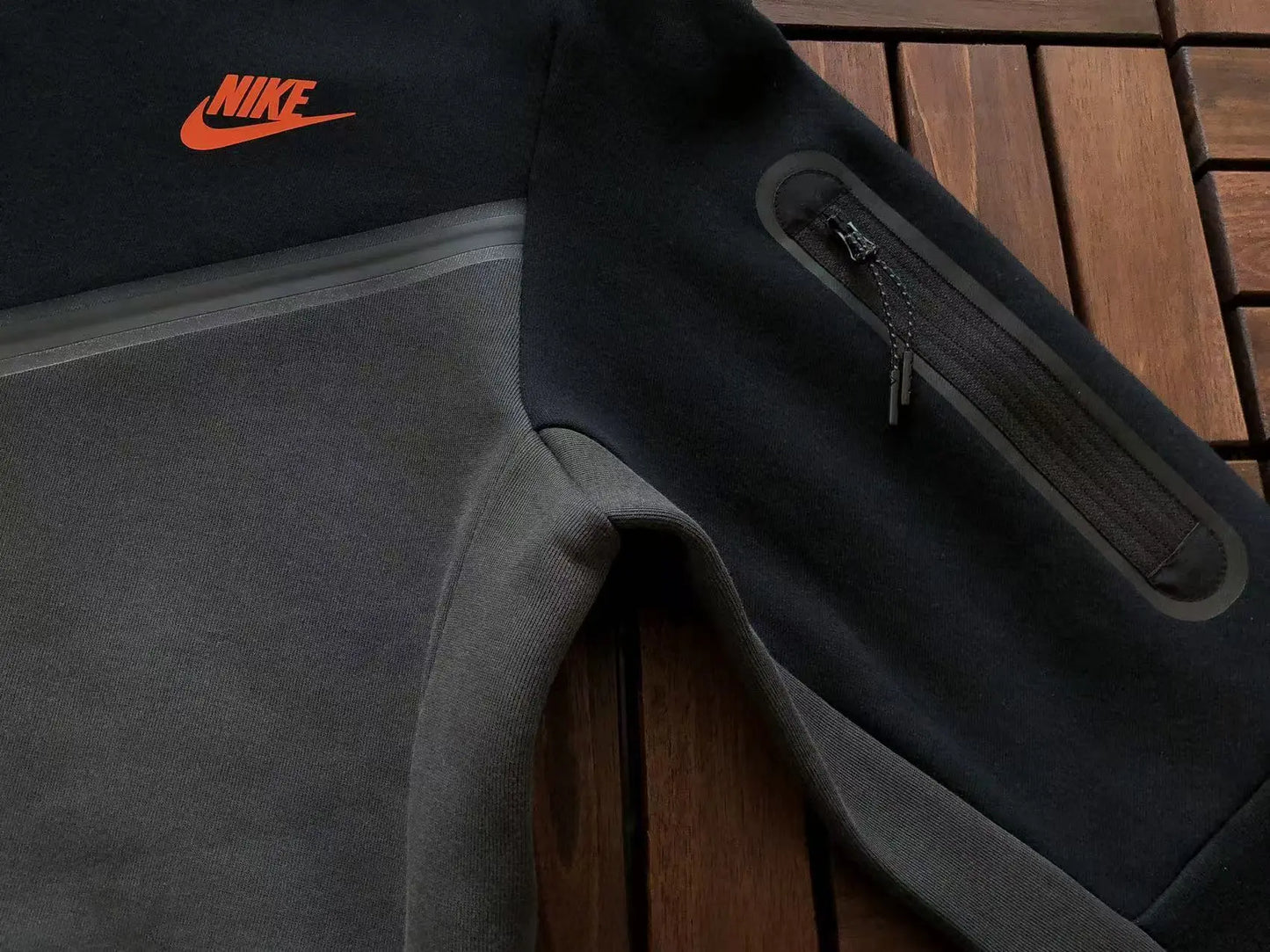 Nike Tech Fleece Dark Smoke Grey Orange - SECOND SOURCE